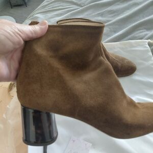 AGL Elegant Brown Suede, Tortiose Heeled Boots; Box And Dust Bag